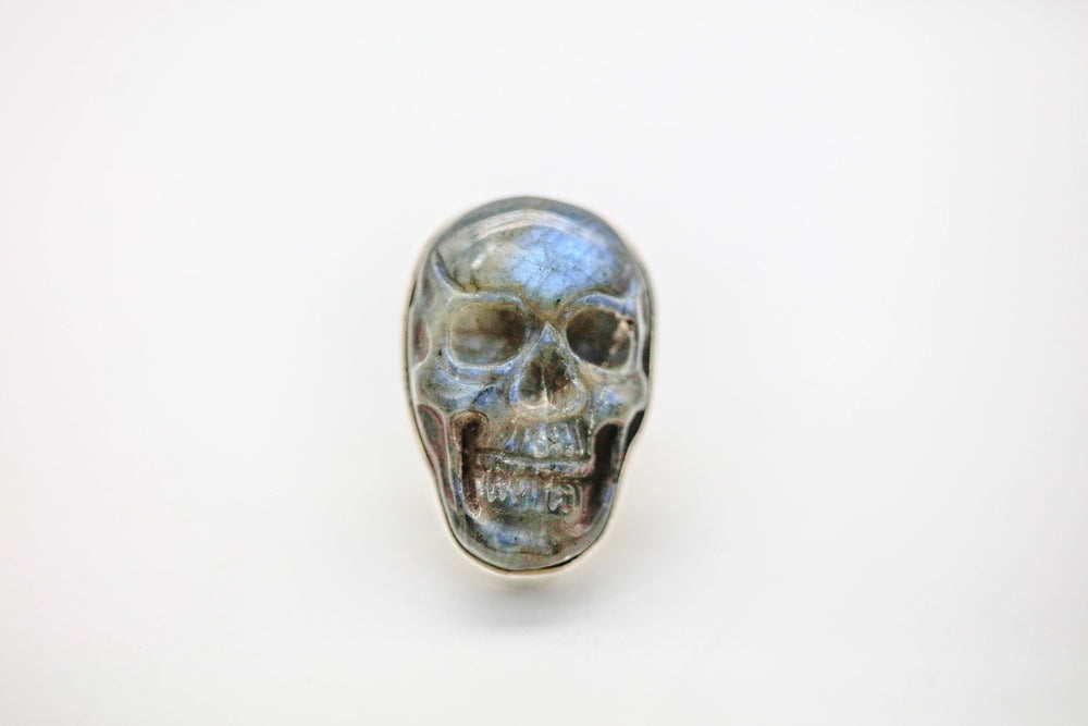 Labradorite Skull One of One Hat Pin by Made Design Jewelry
