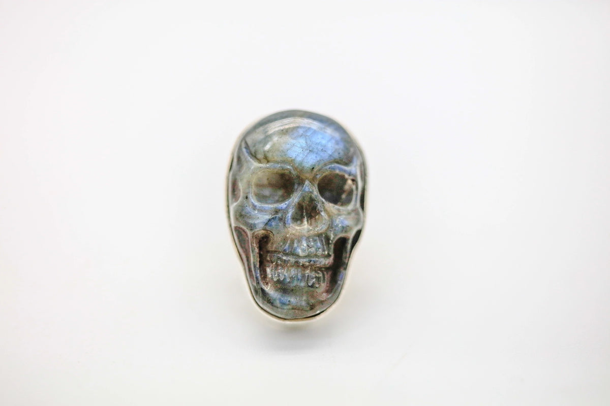 Labradorite Skull One of One Hat Pin by Made Design Jewelry