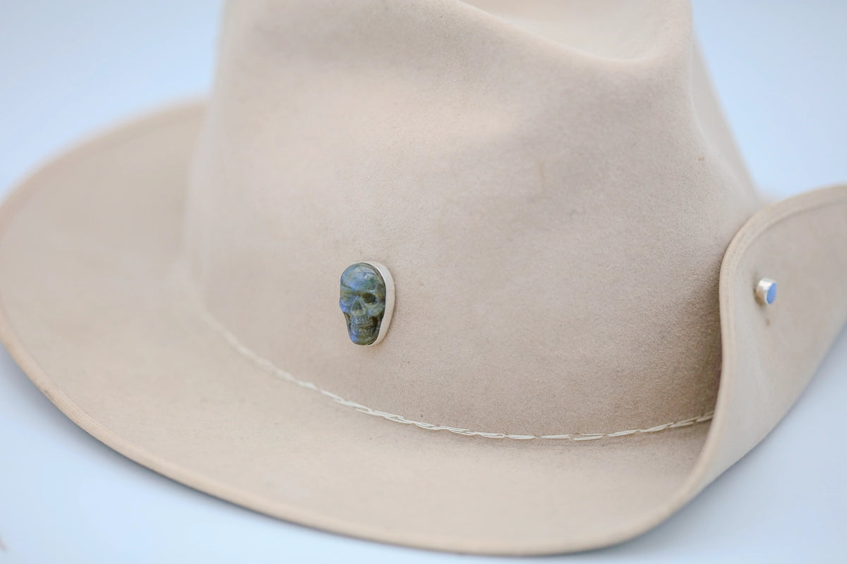 Labradorite Skull One of One Hat Pin – view 8