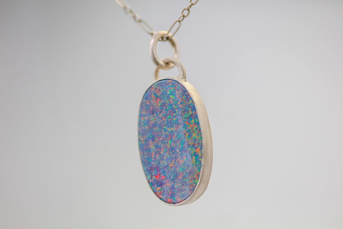 Small Australian Opal Oval One of One Pendant – view 2