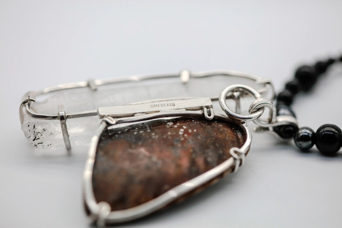 Black Kyanite & Clear Quartz One of One Pendant – view 6