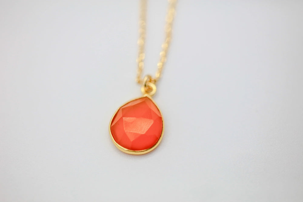 Carnelian Teardrop Pendant by Made Design Jewelry