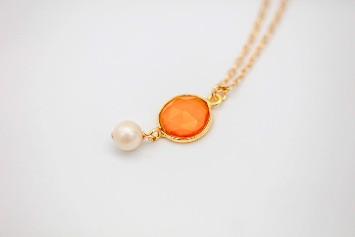 Citrine & Pearl Drop Pendant – view 2