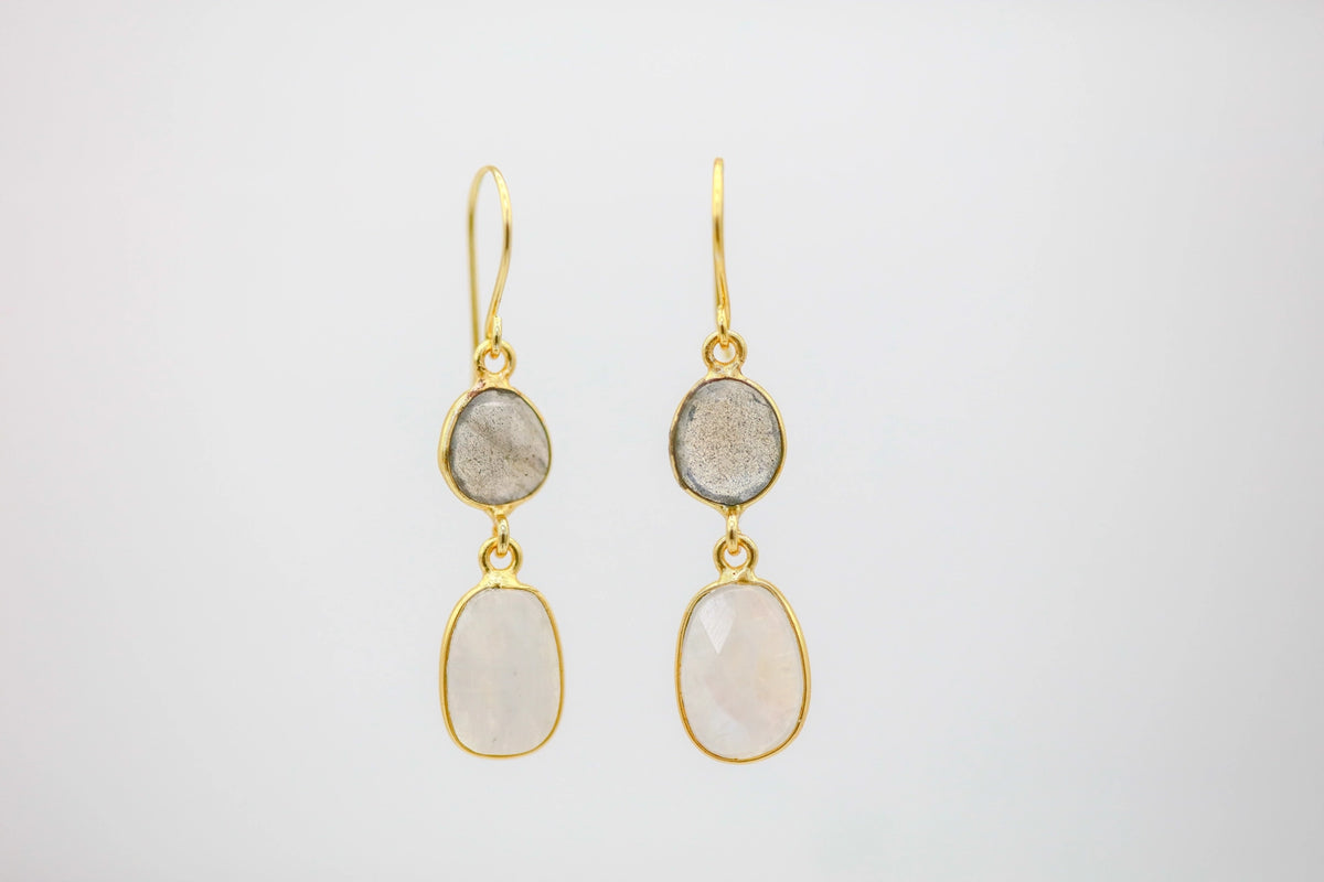 Smoky Quartz & Moonstone Drop Earrings by Made Design Jewelry