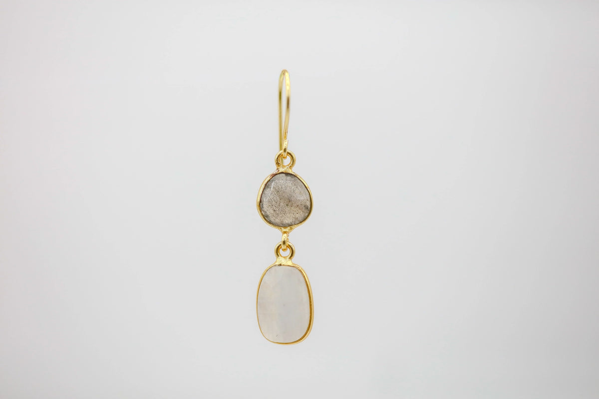 Smoky Quartz & Moonstone Drop Earrings – view 4