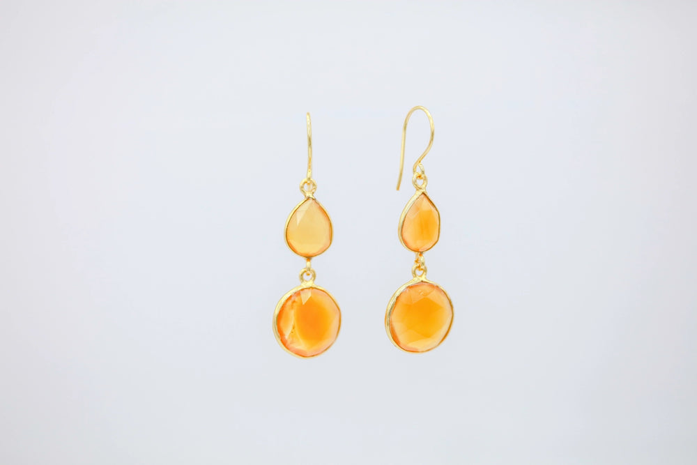 Citrine & Carnelian Drop Earrings – view 2