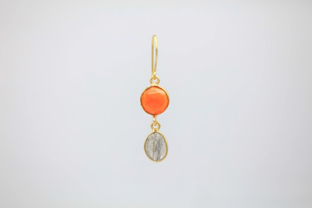 Carnelian & Labradorite Drop Earrings – view 2