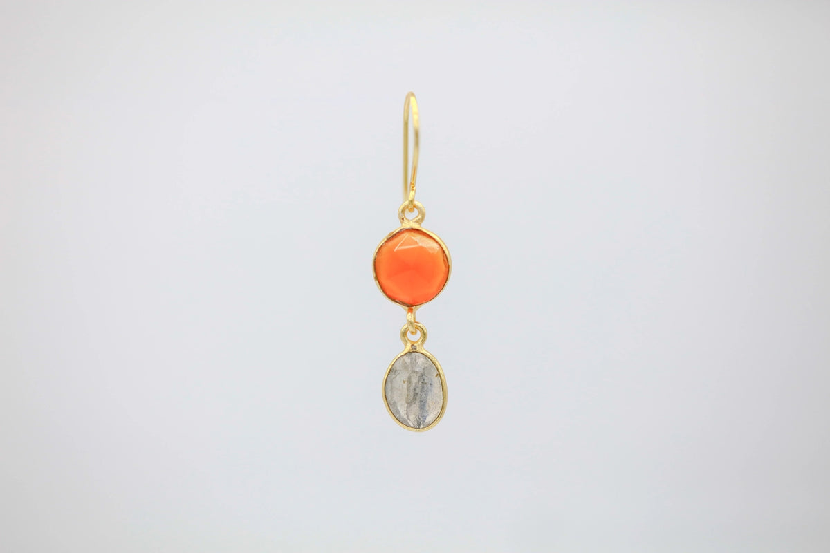 Carnelian & Labradorite Drop Earrings – view 2