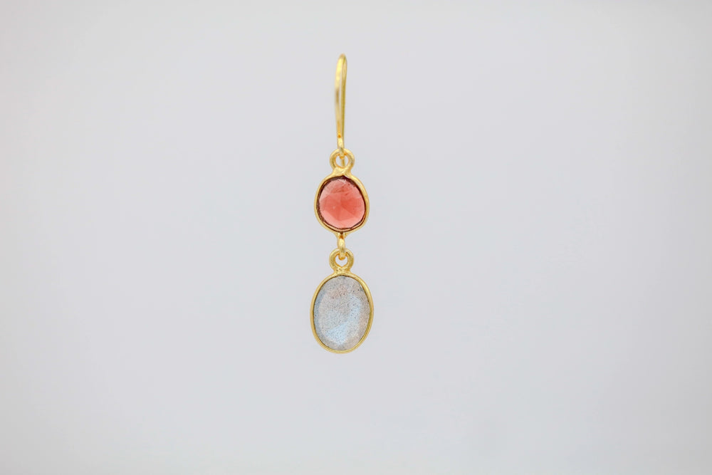 Garnet & Moonstone Drop Earrings – view 2