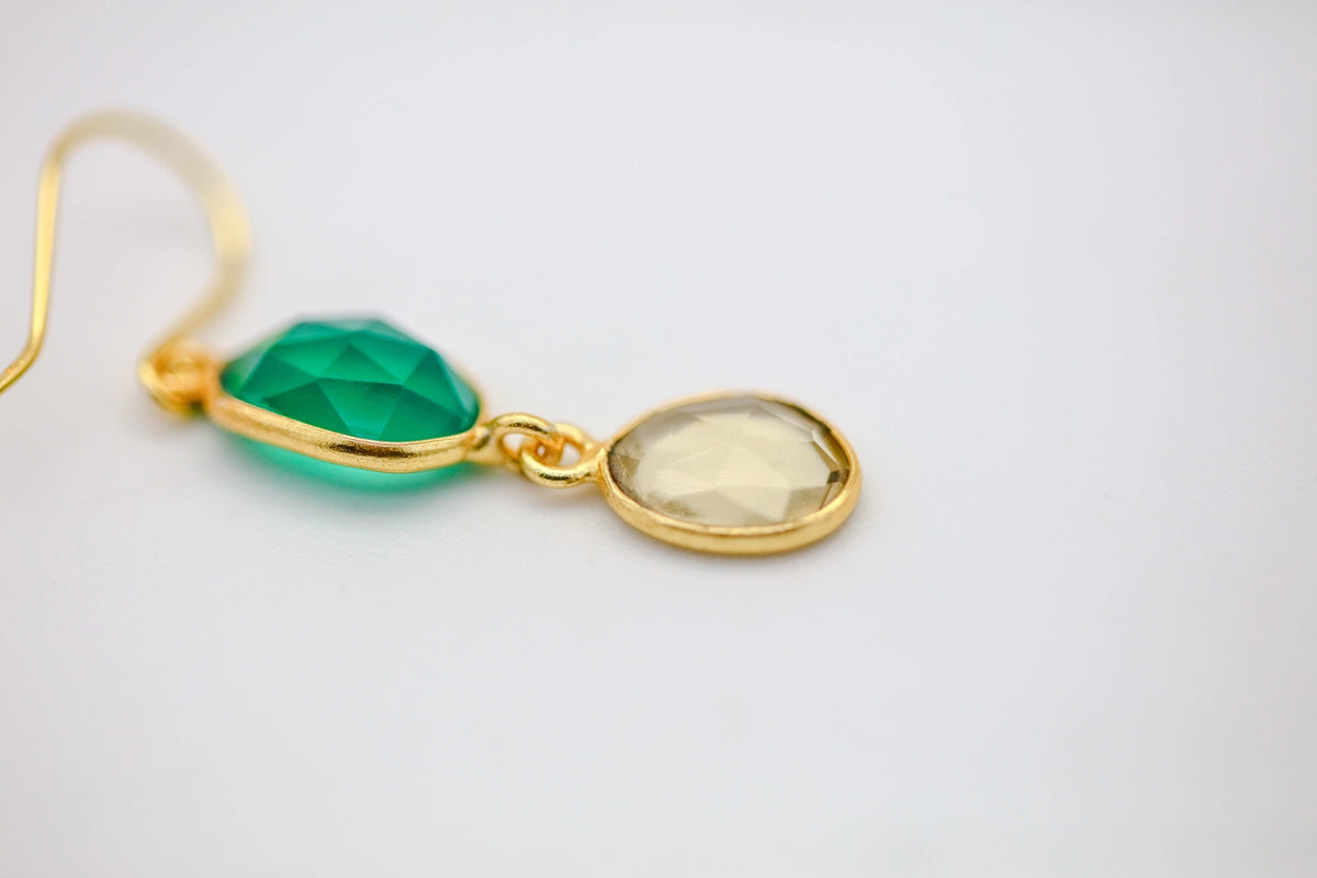 Green Onyx & Citrine Drop Earrings – view 3