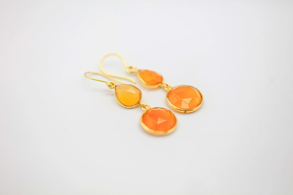 Citrine & Carnelian Drop Earrings by Made Design Jewelry