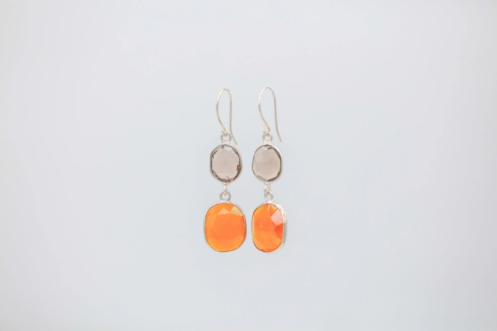 Labradorite & Carnelian Drop Earrings by Made Design Jewelry
