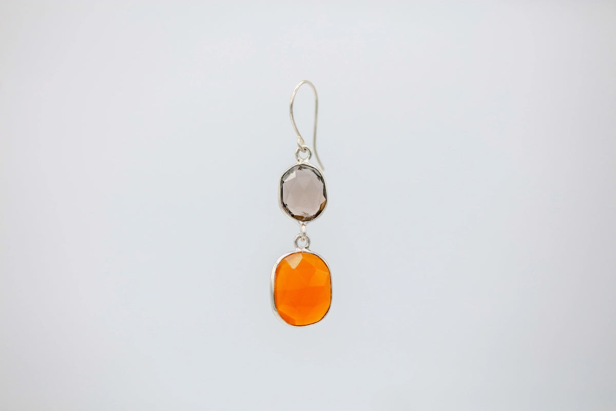 Labradorite & Carnelian Drop Earrings – view 2
