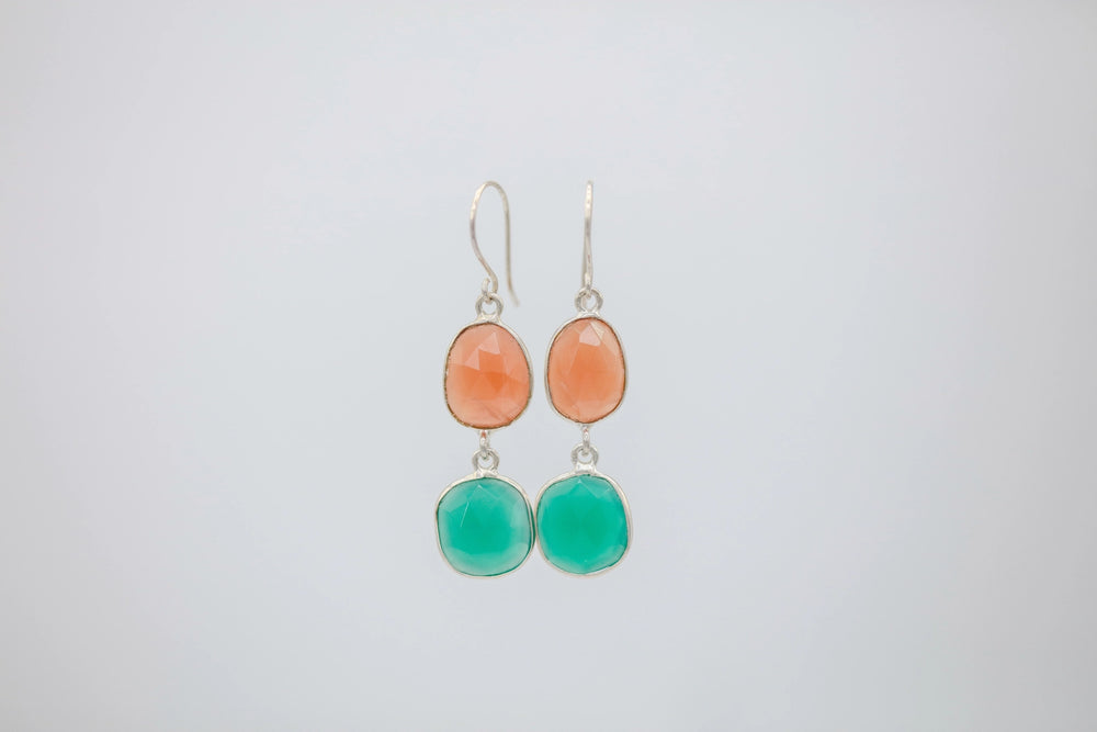 Carnelian & Green Onyx Drop Earrings by Made Design Jewelry