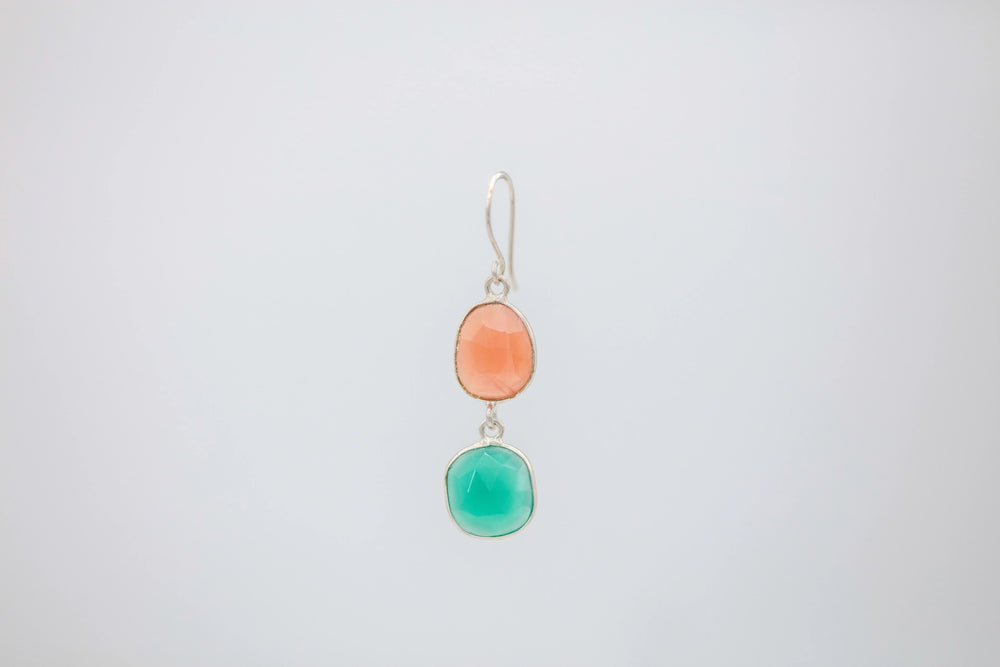 Carnelian & Green Onyx Drop Earrings – view 2
