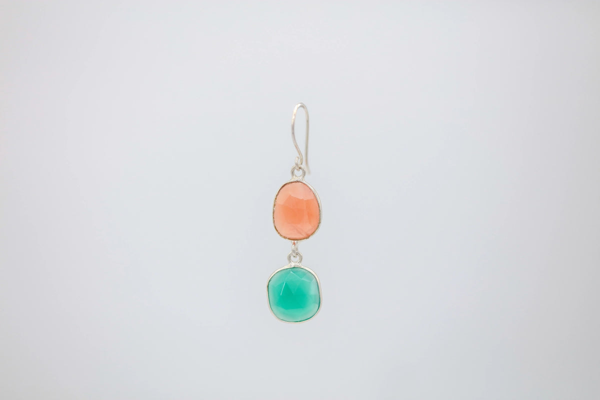 Carnelian & Green Onyx Drop Earrings – view 2