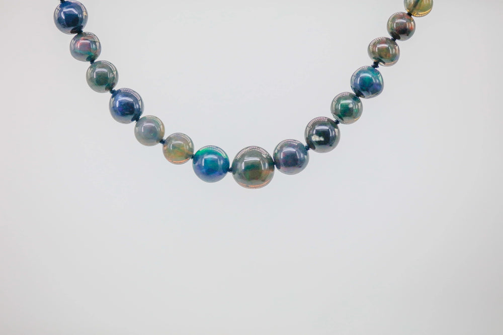 Ethiopian Black Opal Bead Strand Necklace by Made Design Jewelry