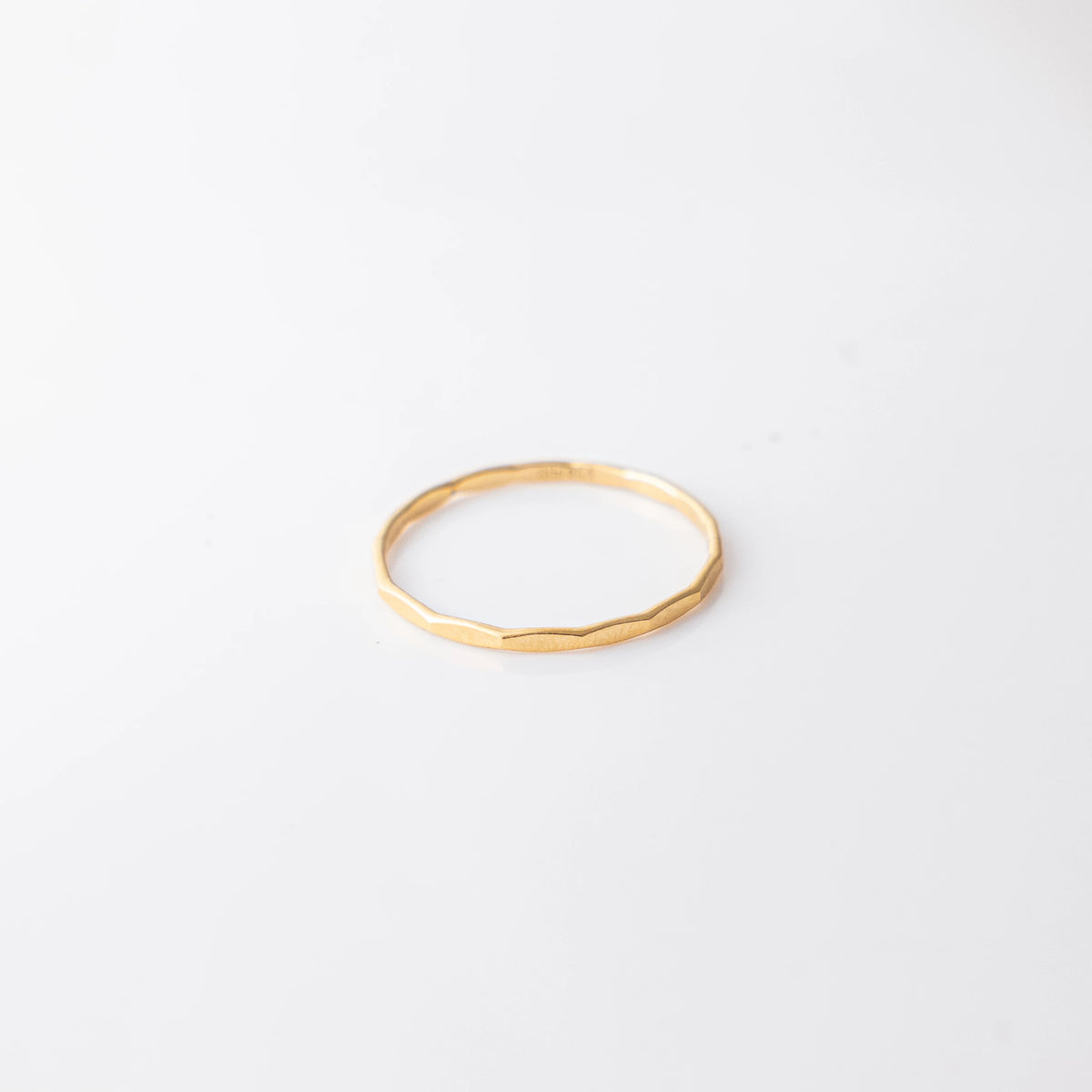 14K gold-filled hammered band ring
