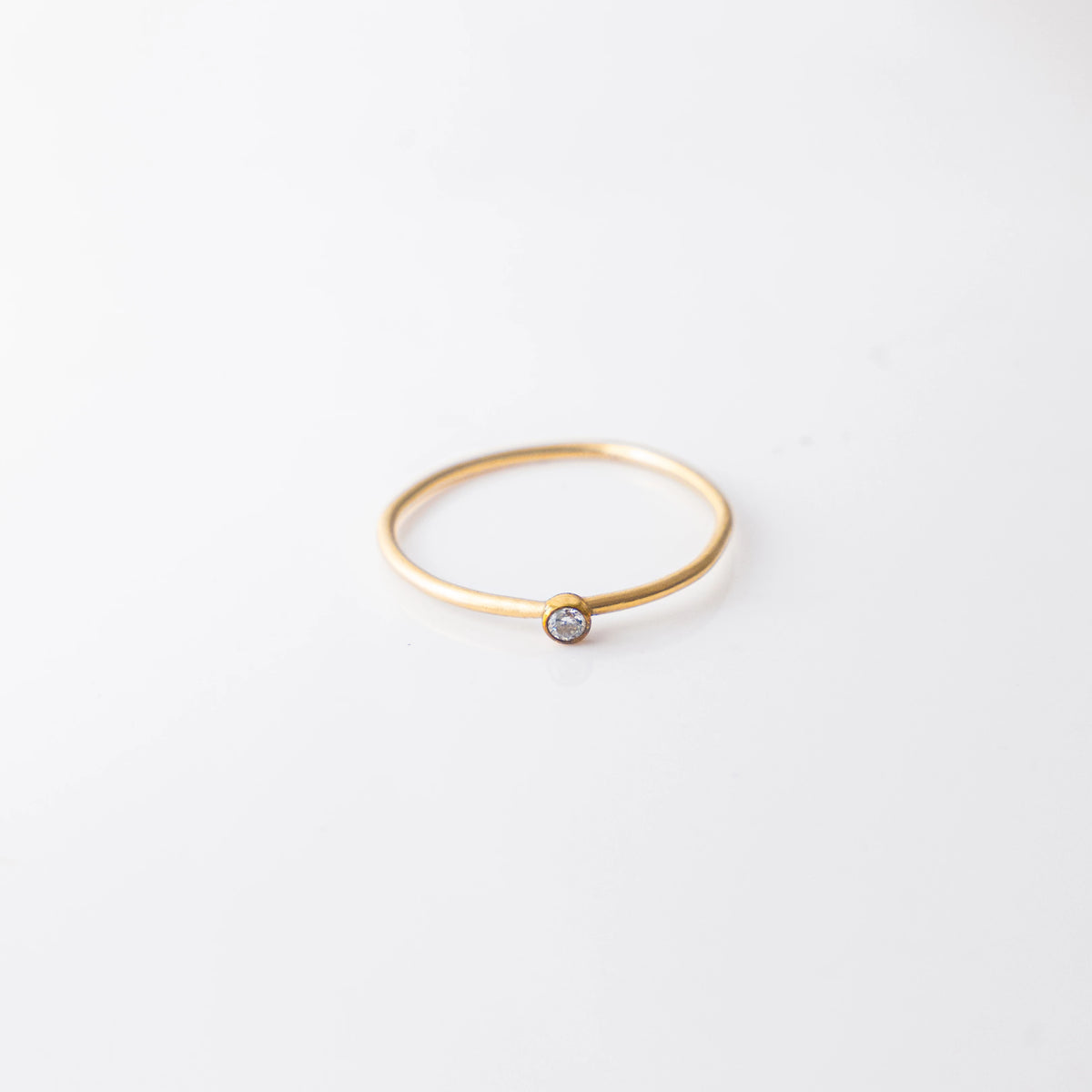 Single-stone 14K gold-filled stacking ring