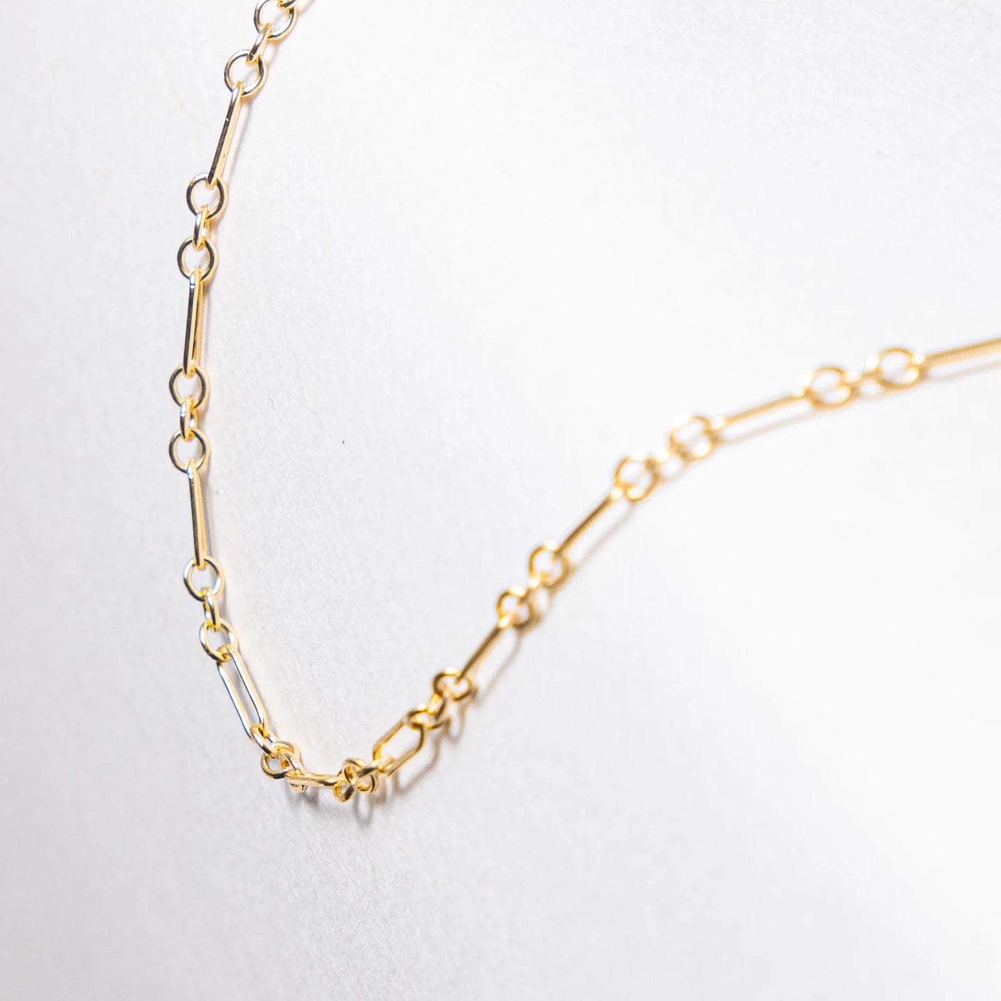 Rounded Rectangle Gold Necklace