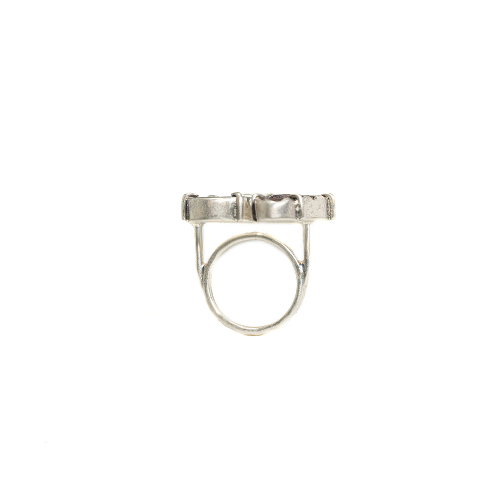 Boulder Opal & Geode Double-Stone Ring No. 152 — 2020