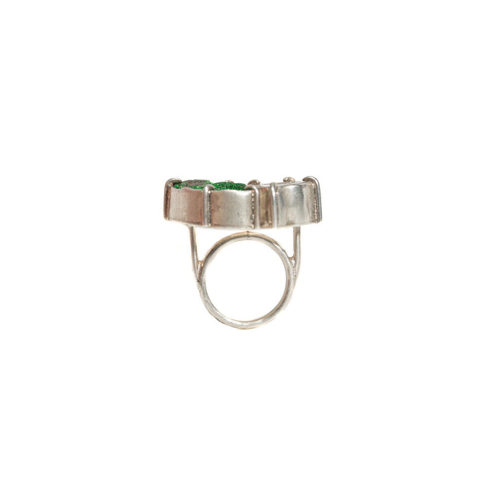 Geode & Uravite Double-Stone Ring No. 153 — 2020