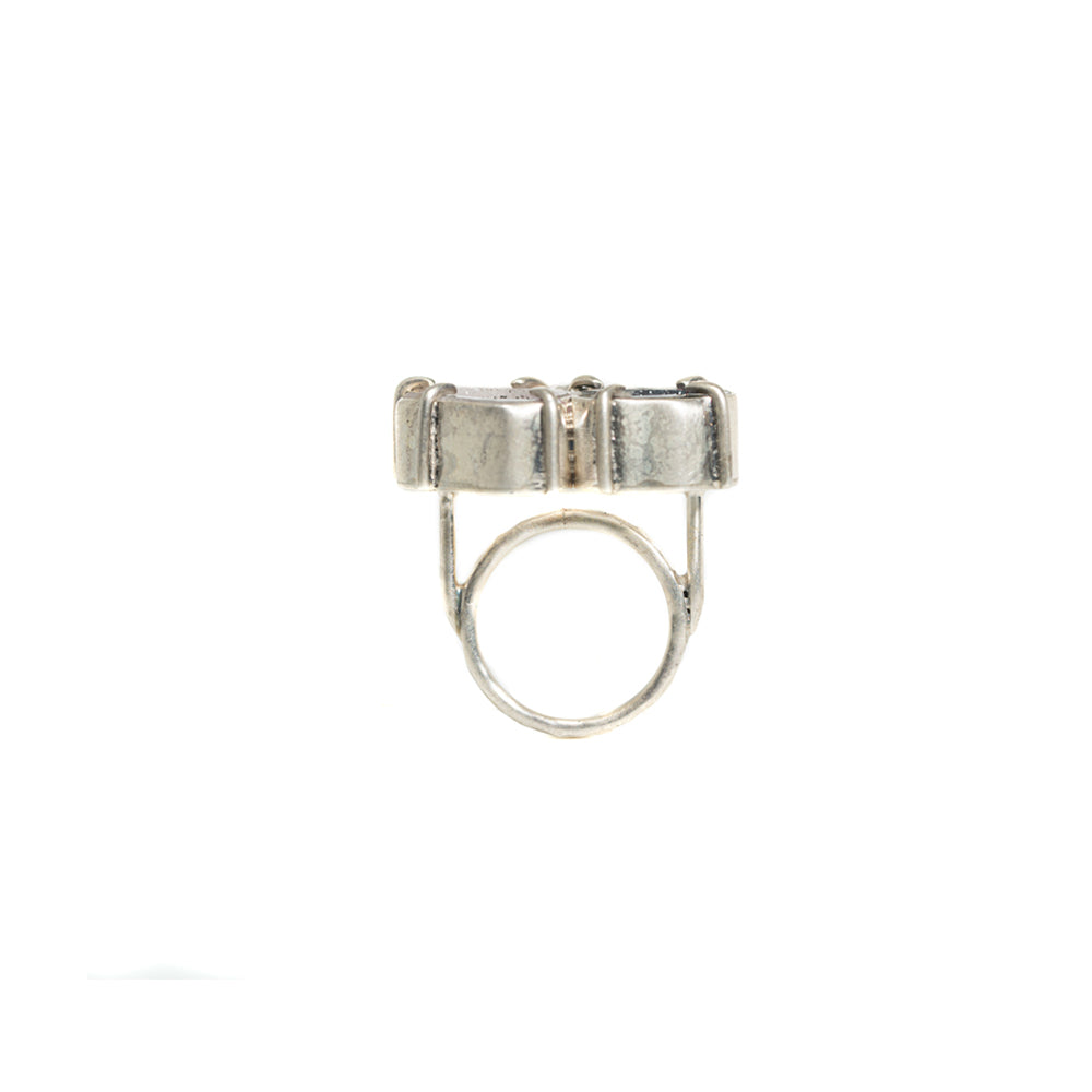 Yin-Yang Geode Double-Stone Ring No. 154 — 2020
