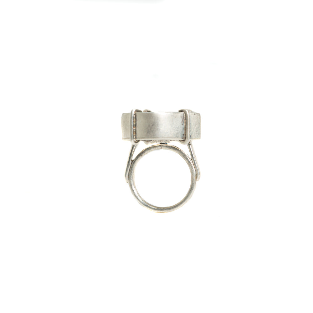 Green Geode Double-Stone Ring No. 157 — 2020