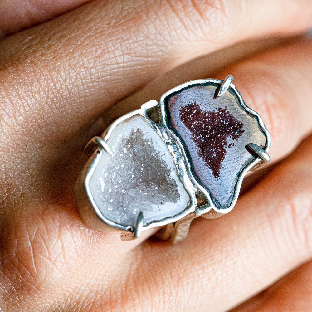 Double Geode Statement Ring No. 159 — 2020