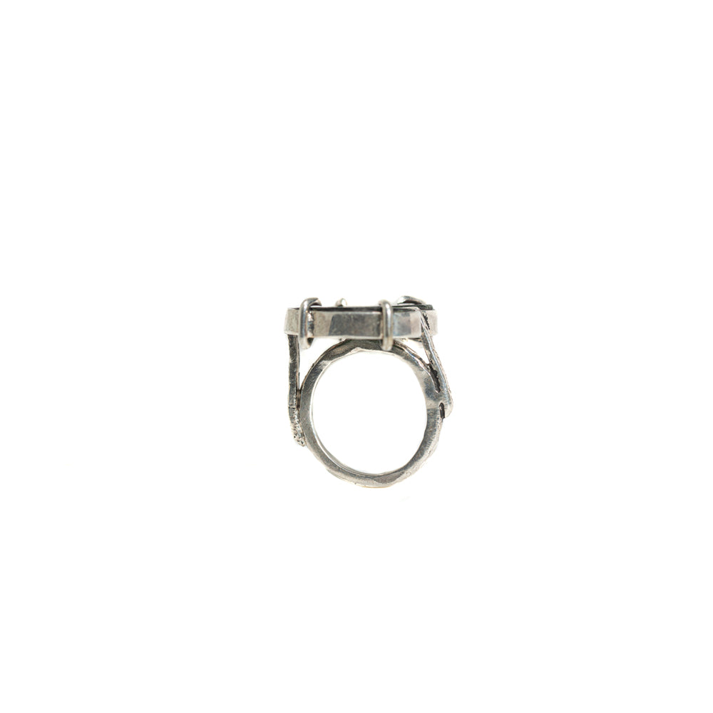 Blood Red Geode Double-Stone Ring No. 163 — 2020