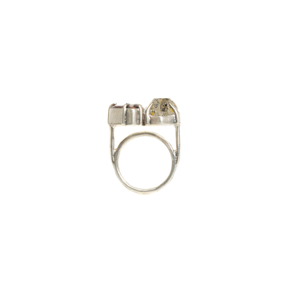 Pear Boulder Opal & Quartz Double-Stone Ring — 2020