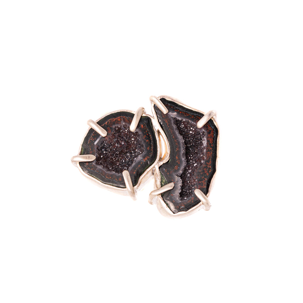 Red Geode Double-Stone Ring No. 166 — 2020