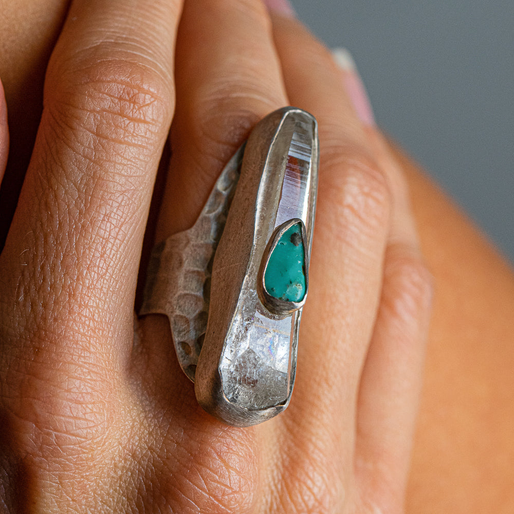 Quartz & Turquoise Double-Stone Ring — 2020