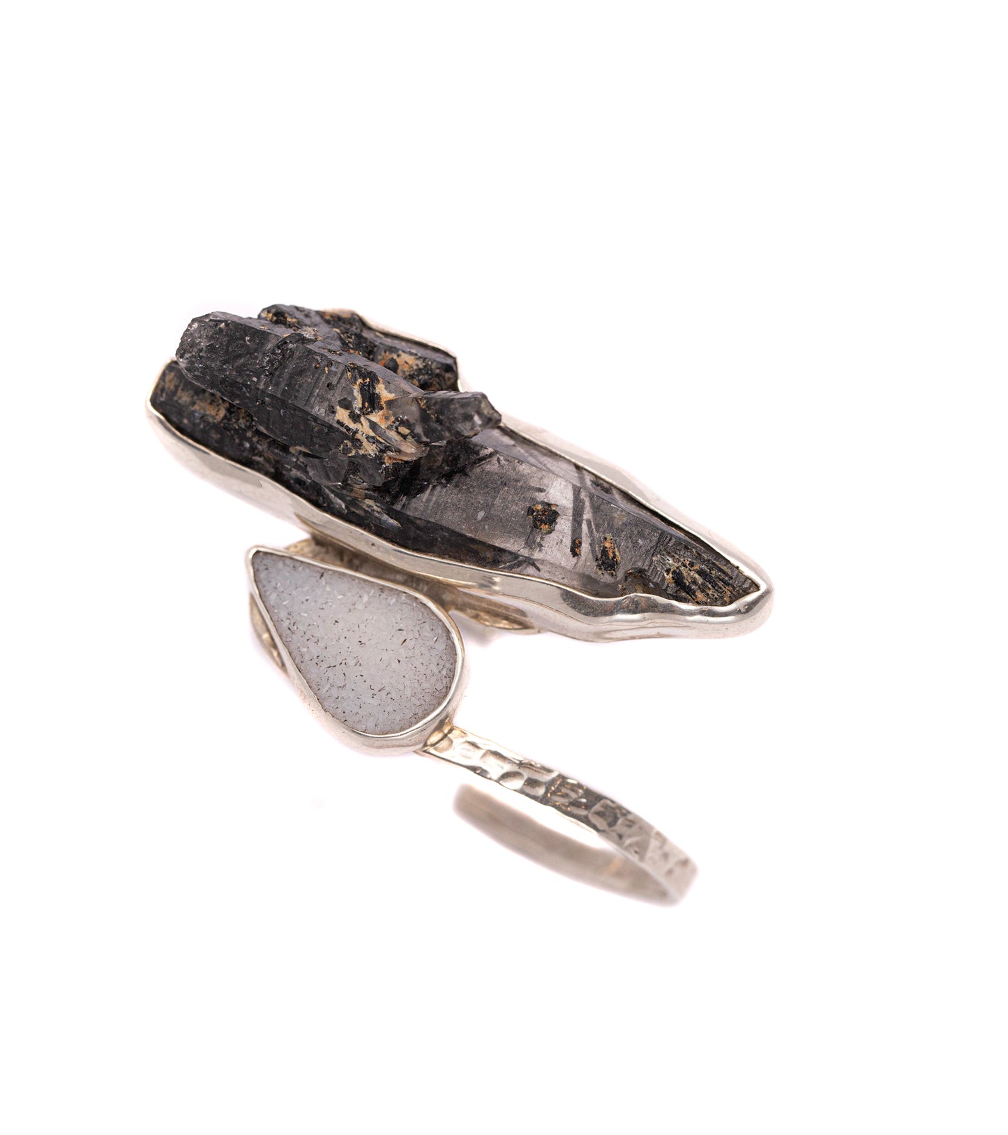 Black Tourmaline-in-Quartz & Druzy Cuff — 2020