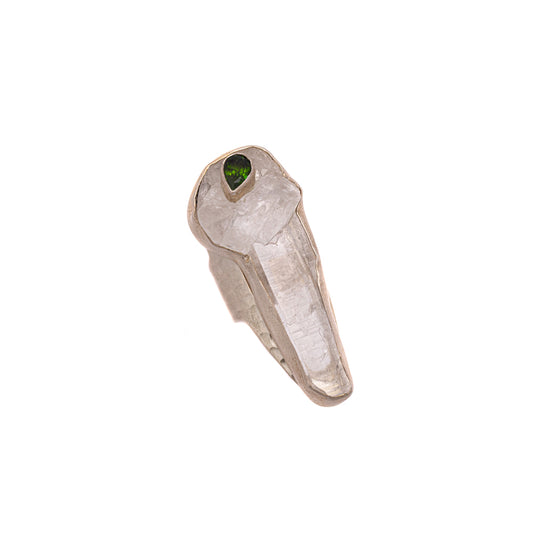 Chrome Diopside & Quartz Double-Stone Ring — 2020