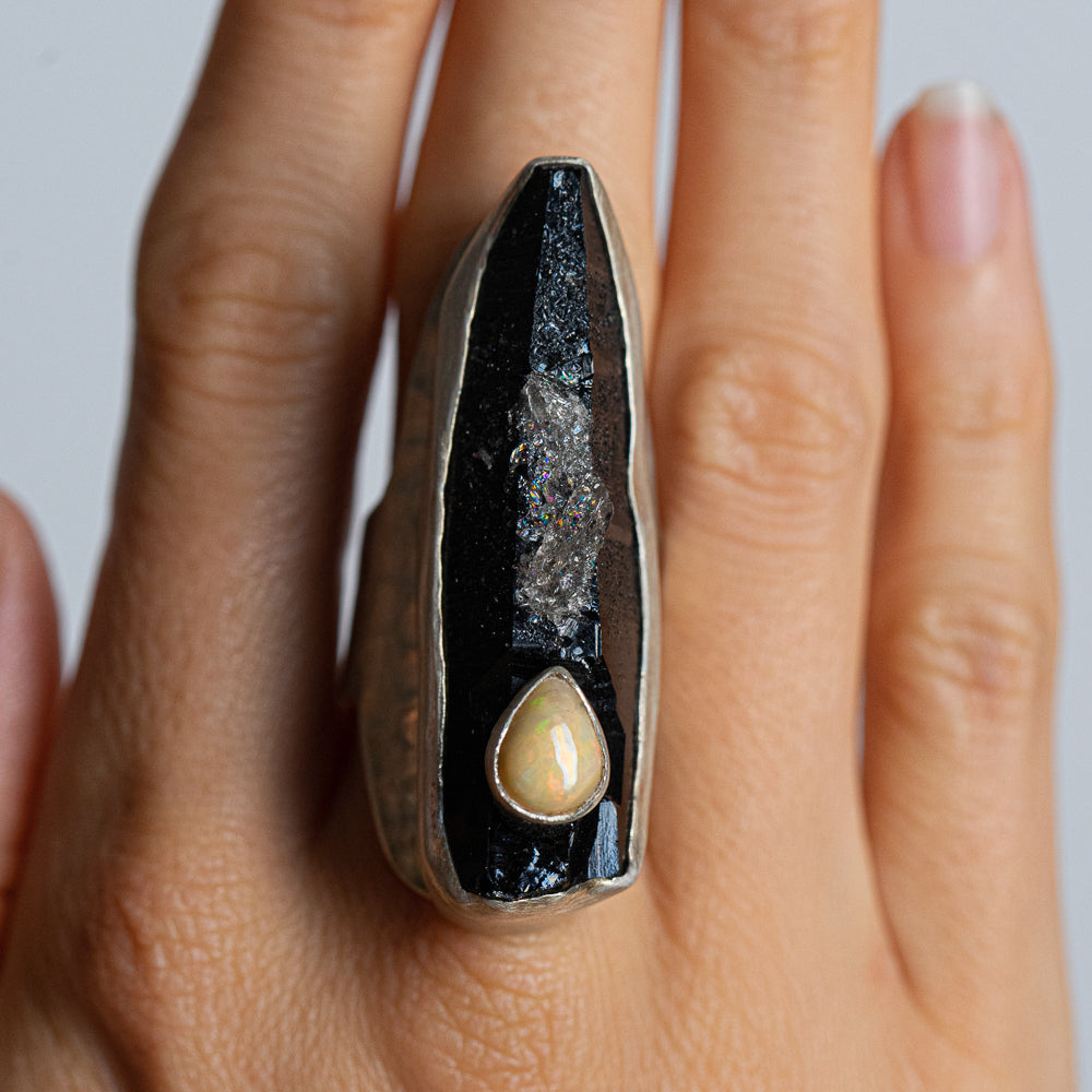 Black Quartz Statement Ring — 2020