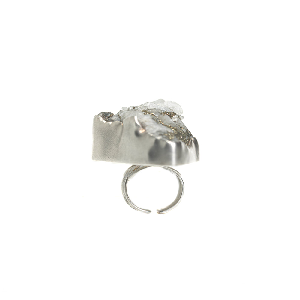 Quartz & Brown Tourmaline Double-Stone Ring — 2020