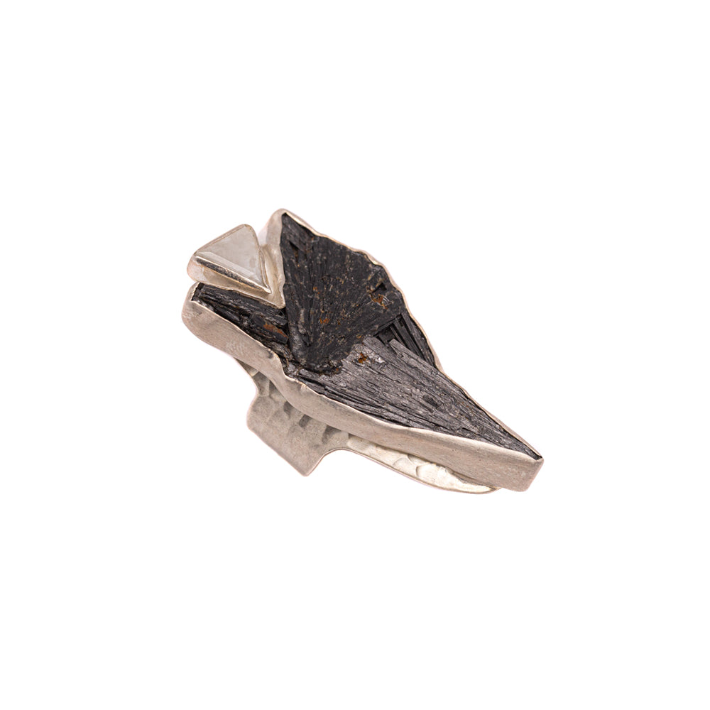 Black Kyanite & Moonstone Double-Stone Ring — 2020