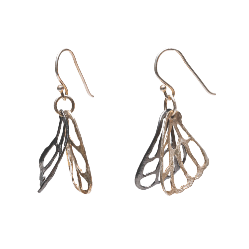 Mixed Metal Butterfly Earring