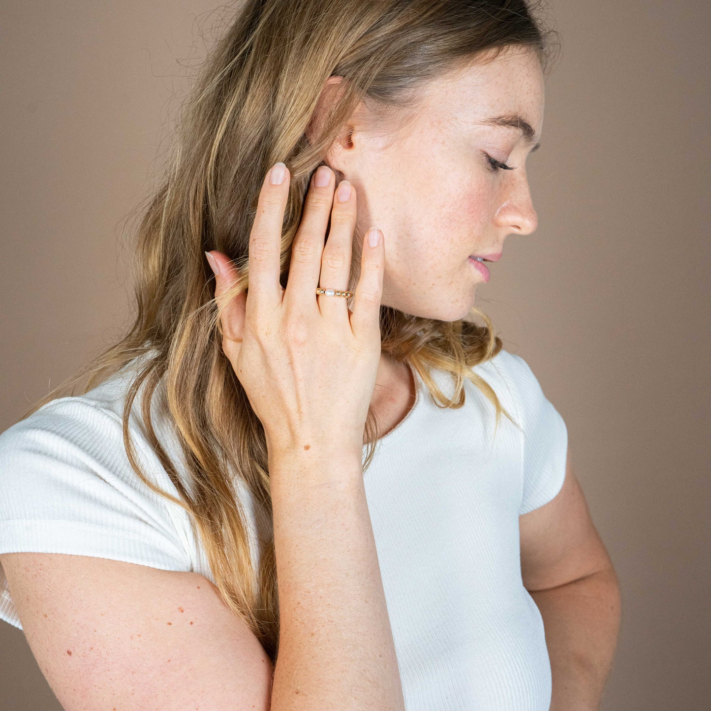 Japanese Pearl & 14K Gold Bead Ring — 2021
