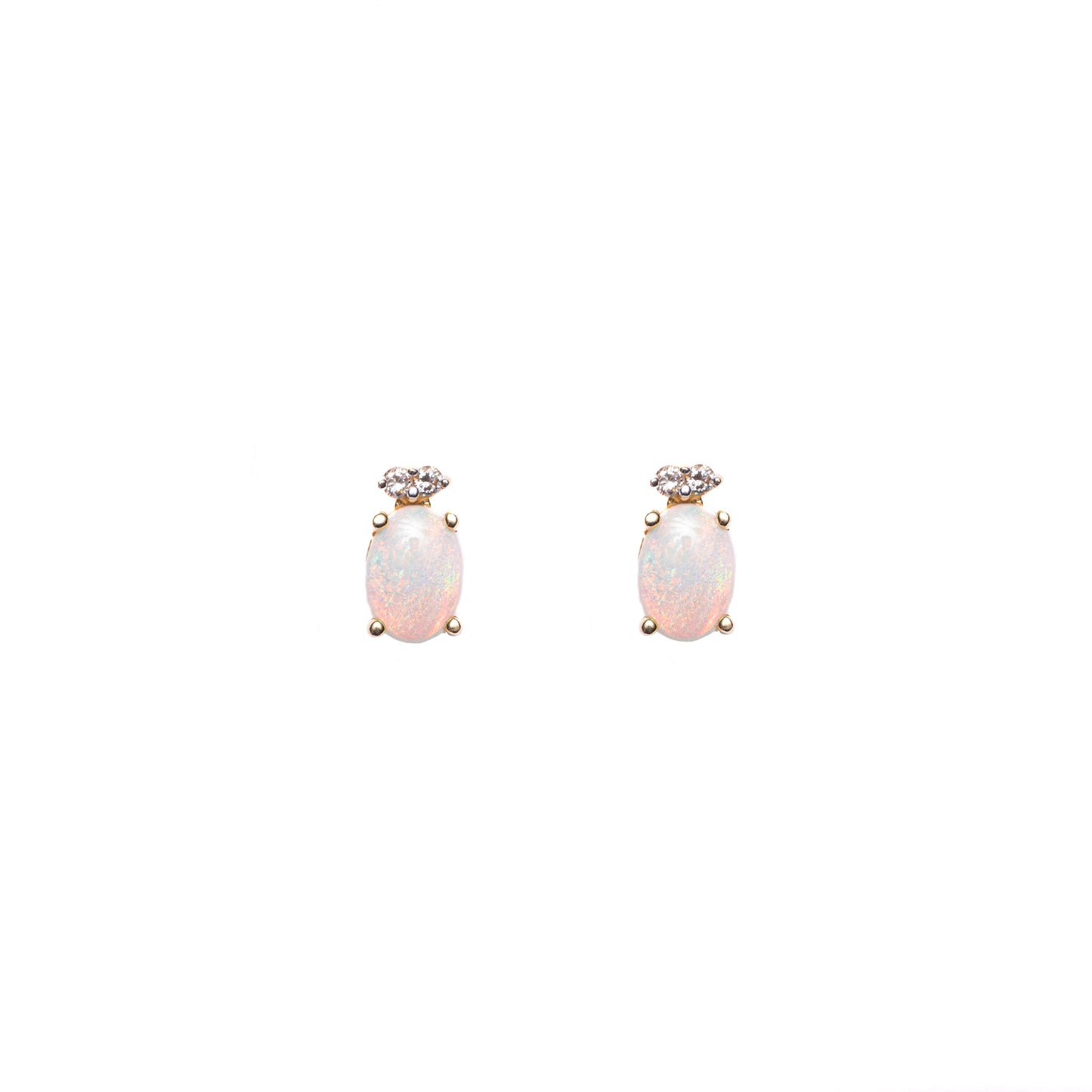 Glass Opal & White Diamond Earrings — 2021