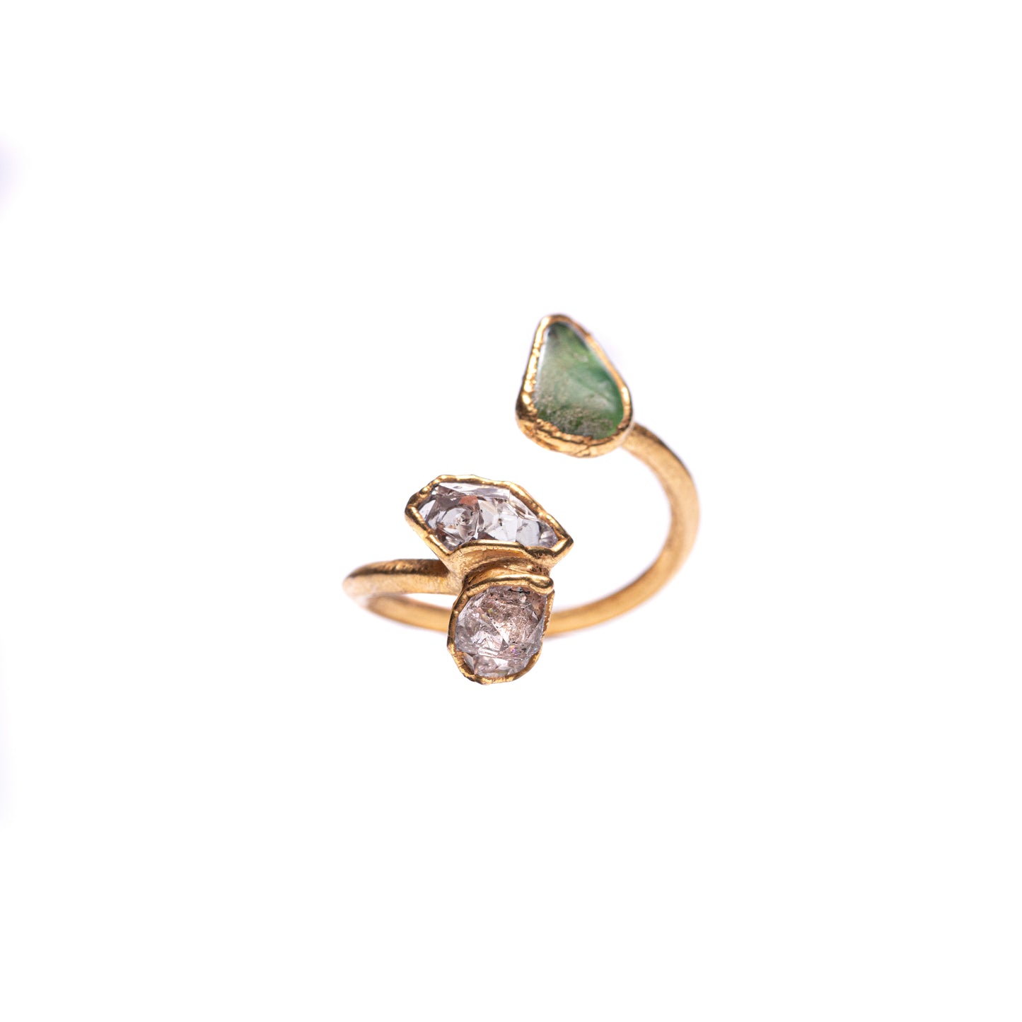 Herkimer Diamond & Chrysoprase Ring — 2021