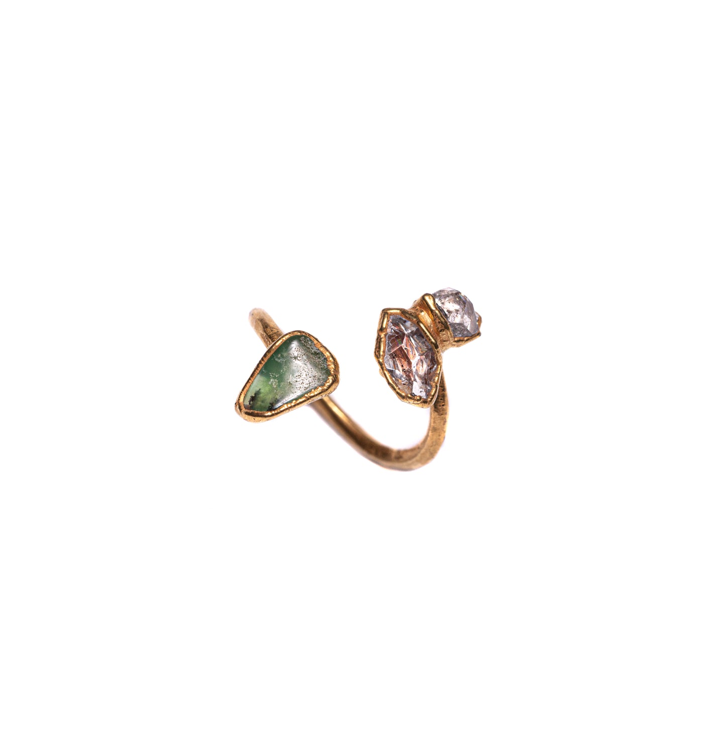 Herkimer Diamond & Chrysoprase Ring — 2021